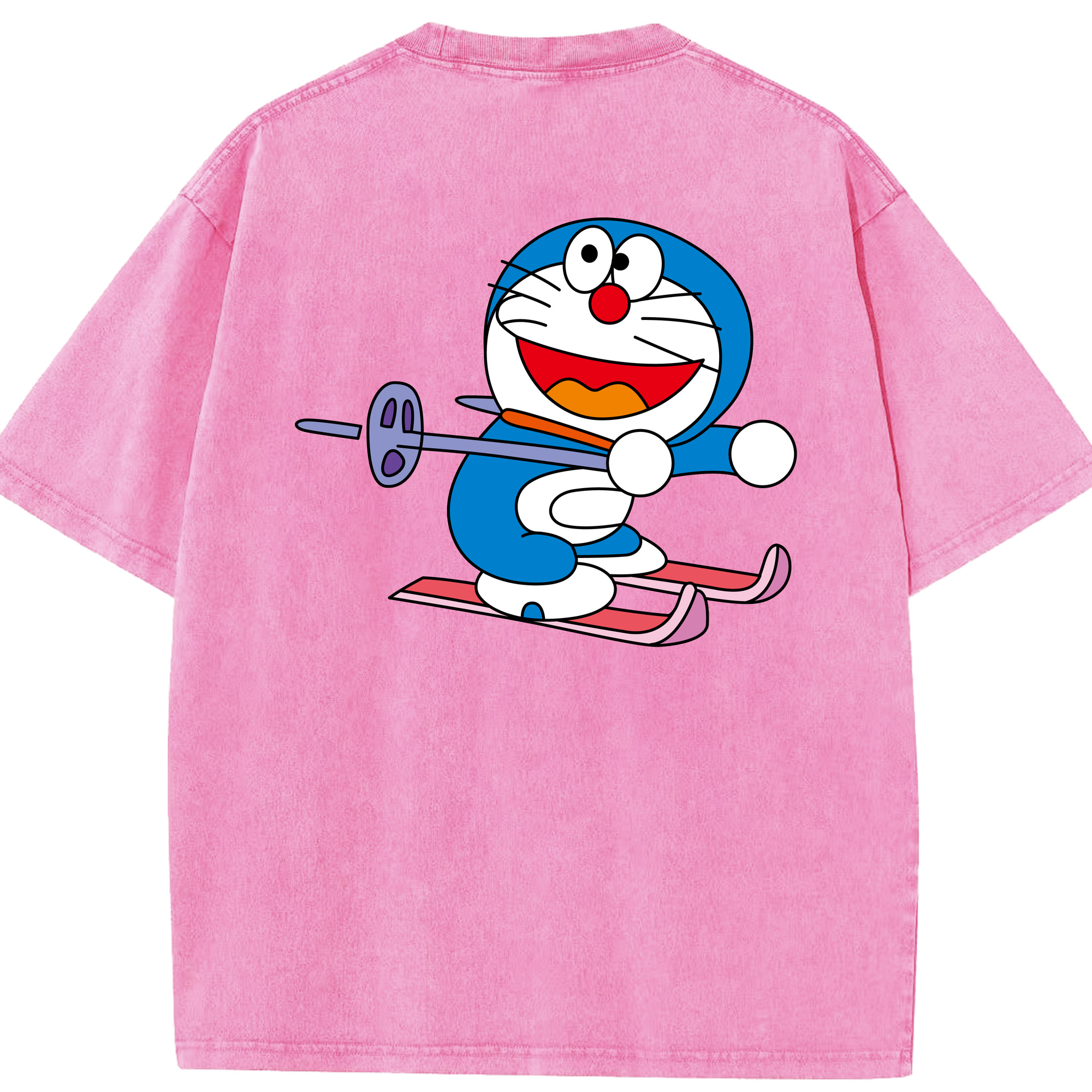 （画像用） ドラえもん Doraemon 綿100% ヴィンテージ風 半袖Tシャツ（背面プリント）